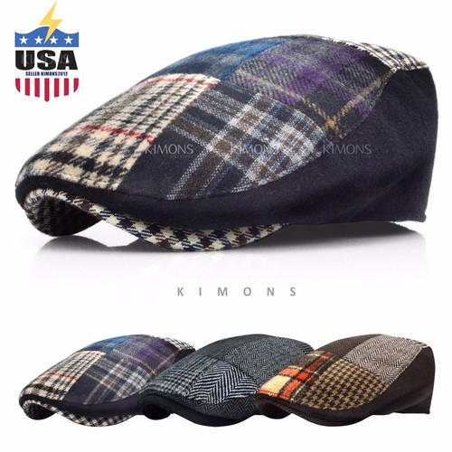 Patch plaid ivy hat - hat, wool