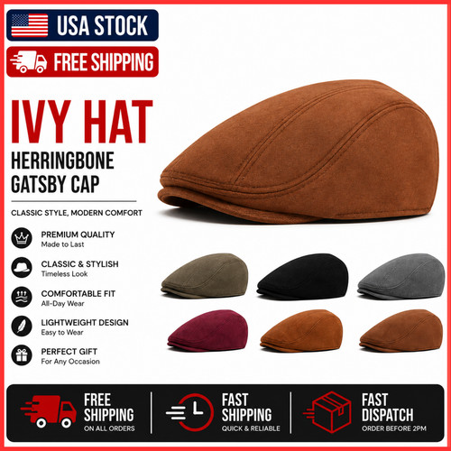 Hat herringbone ivy wool - hat,