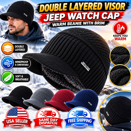 100 wool double layered - layered, visor